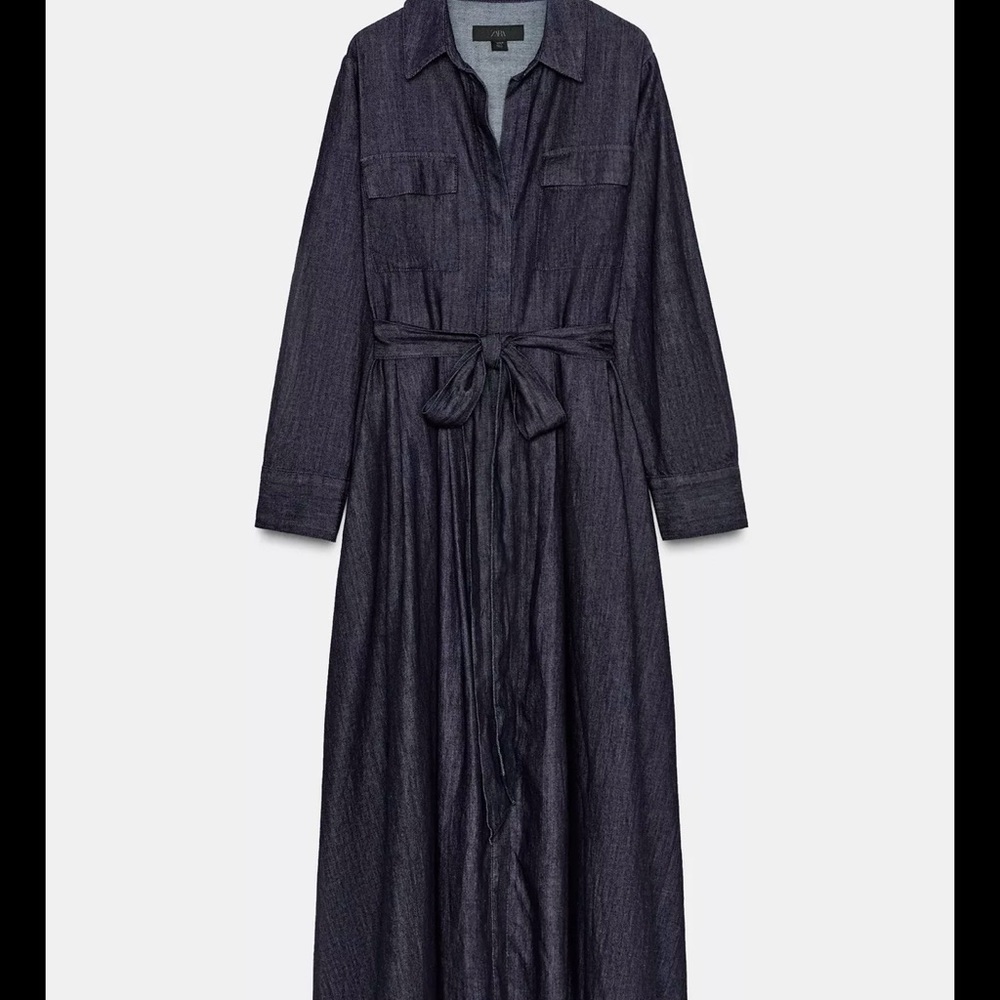 NWT Zara Woman Long Sleeve DenimDress - Picture 7 of 7